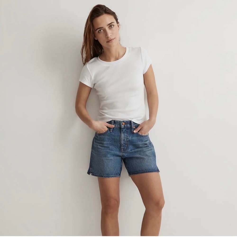 NWT Madewell Relaxed Mid-Length Denim Shorts Women’s 26